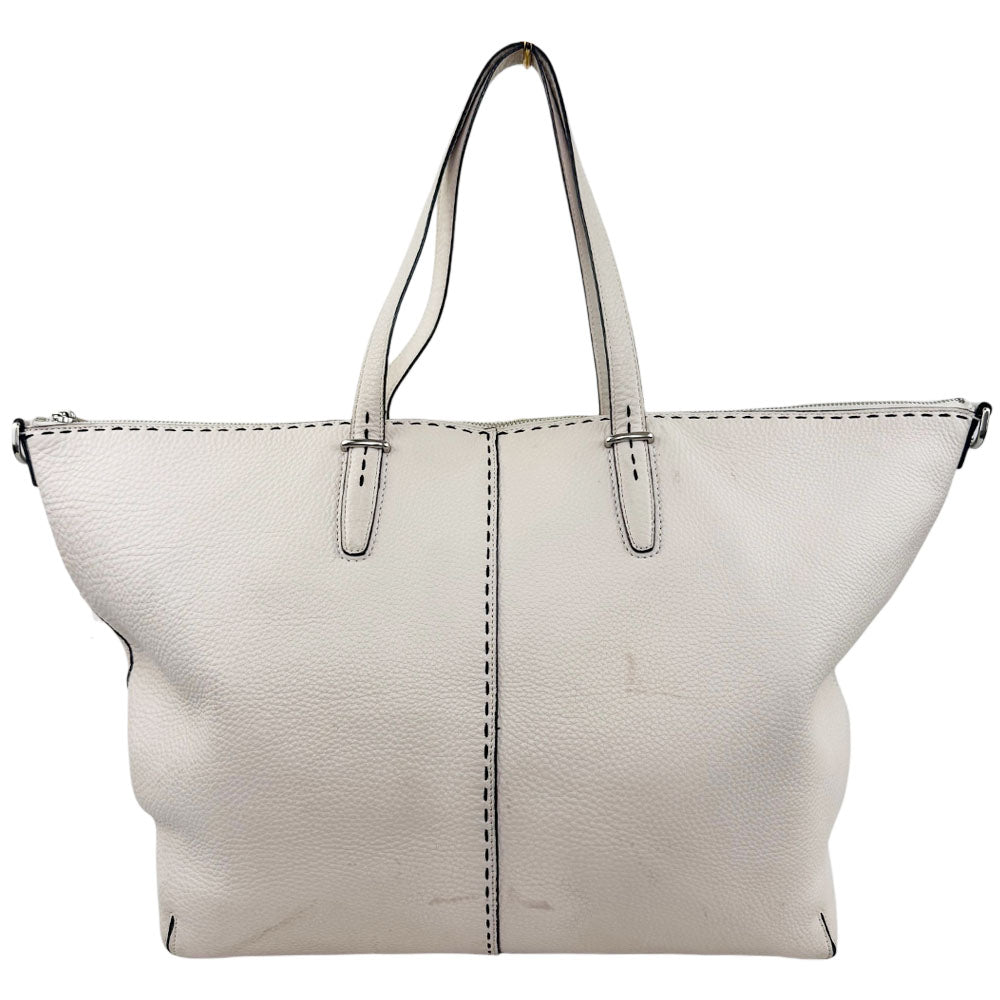 COACH Bleeker Zip Top White Leather Shoulder Bag LHQ1976