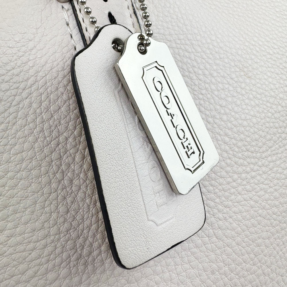 COACH Bleeker Zip Top White Leather Shoulder Bag LHQ1976