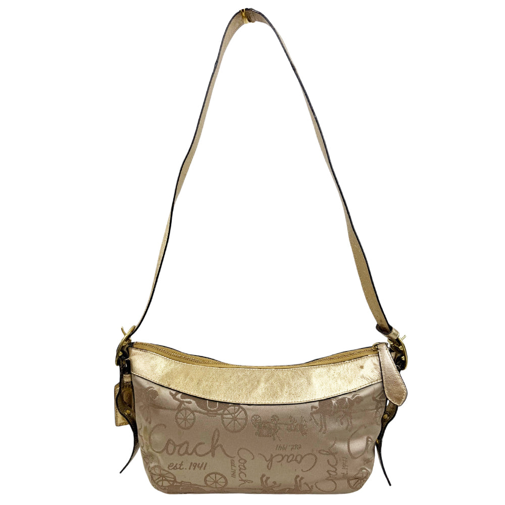 COACH Brown Signature Canvas Shoulder Bag LHQ1977