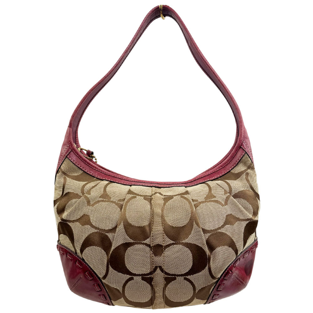 COACH Ergo Signature Canvas Brown Shoulder Bag LHQ1978