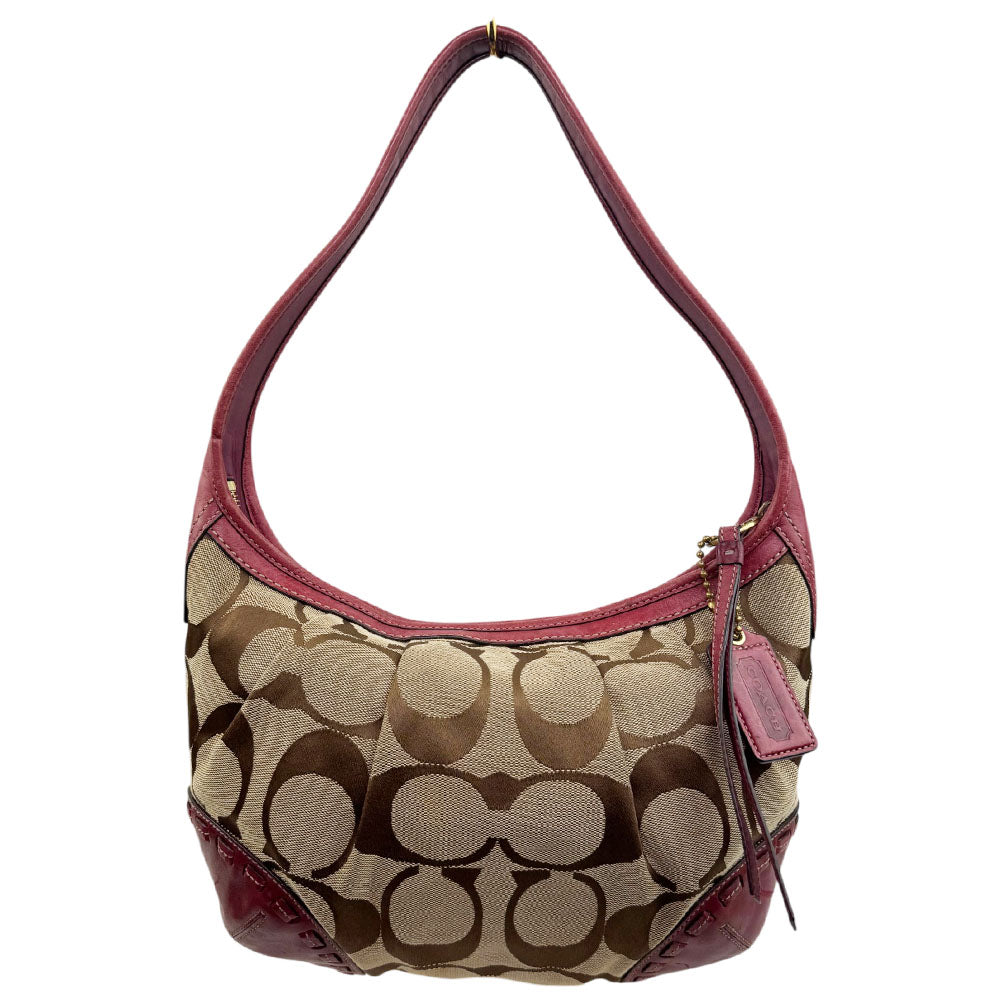 COACH Ergo Signature Canvas Brown Shoulder Bag LHQ1978