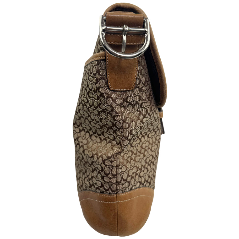 COACH Brown Signature Soho Hobo Shoulder Bag LHQ1979