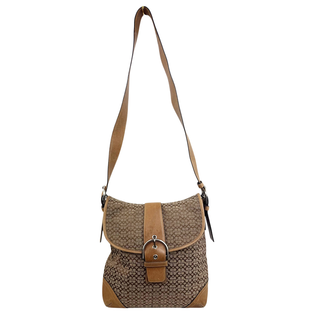 COACH Brown Signature Soho Hobo Shoulder Bag LHQ1979
