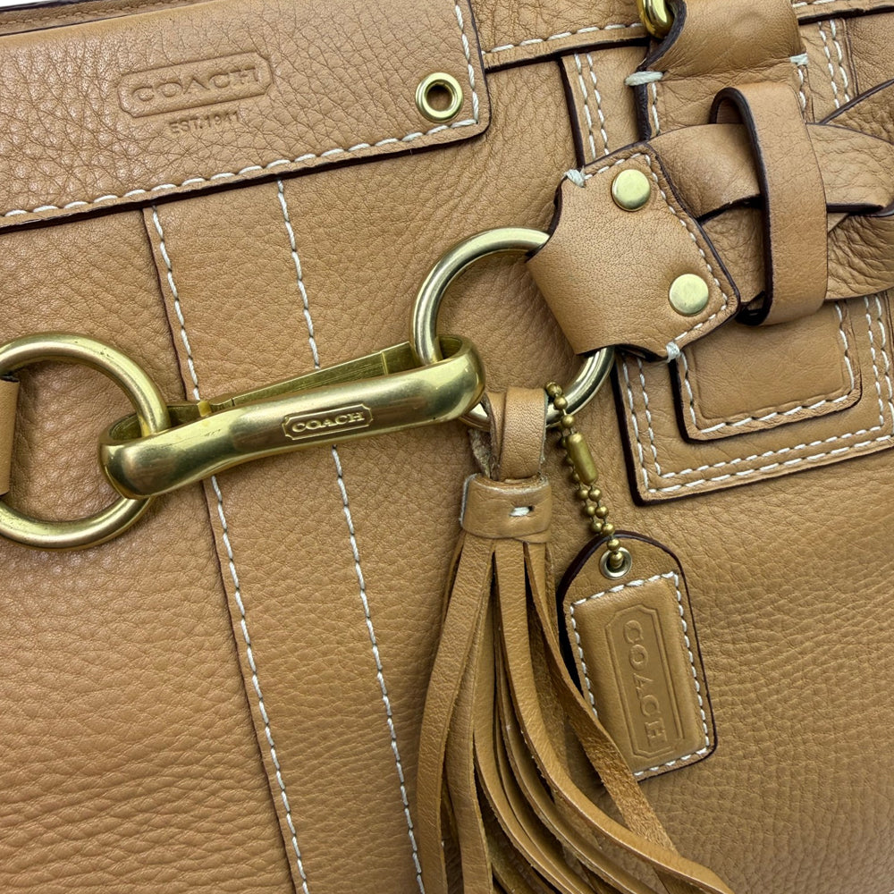 COACH Hampton Brown Leather Shoulder Bag LHQ1981