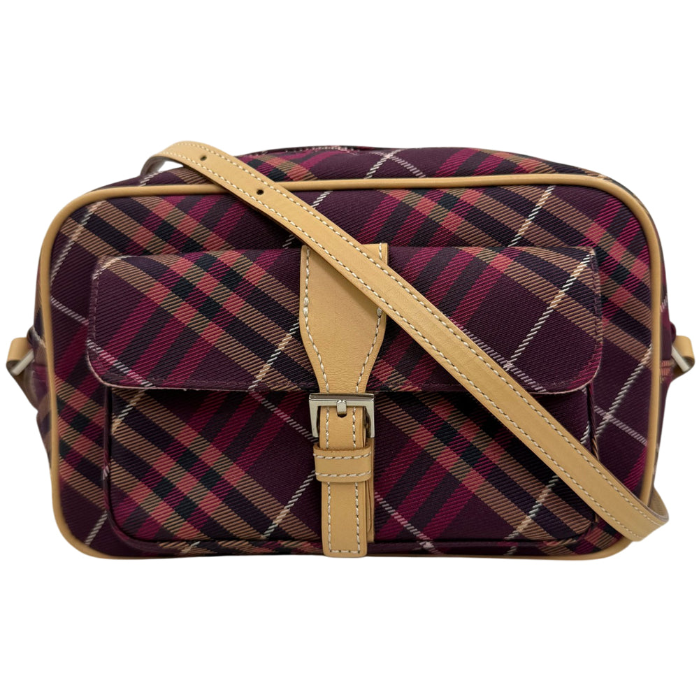 BURBERRY Blue Label Red Nova Check Shoulder Bag LHQ1983