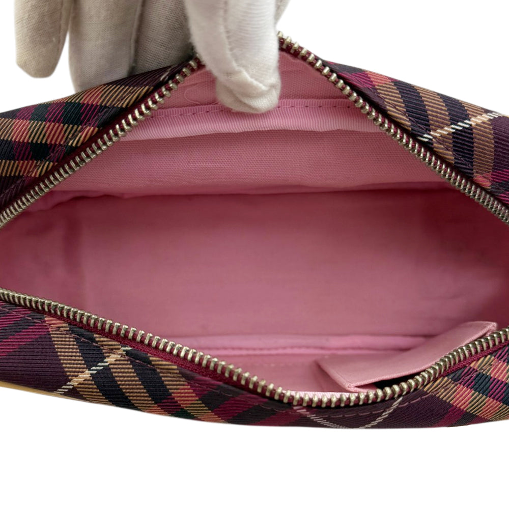 BURBERRY Blue Label Red Nova Check Shoulder Bag LHQ1983