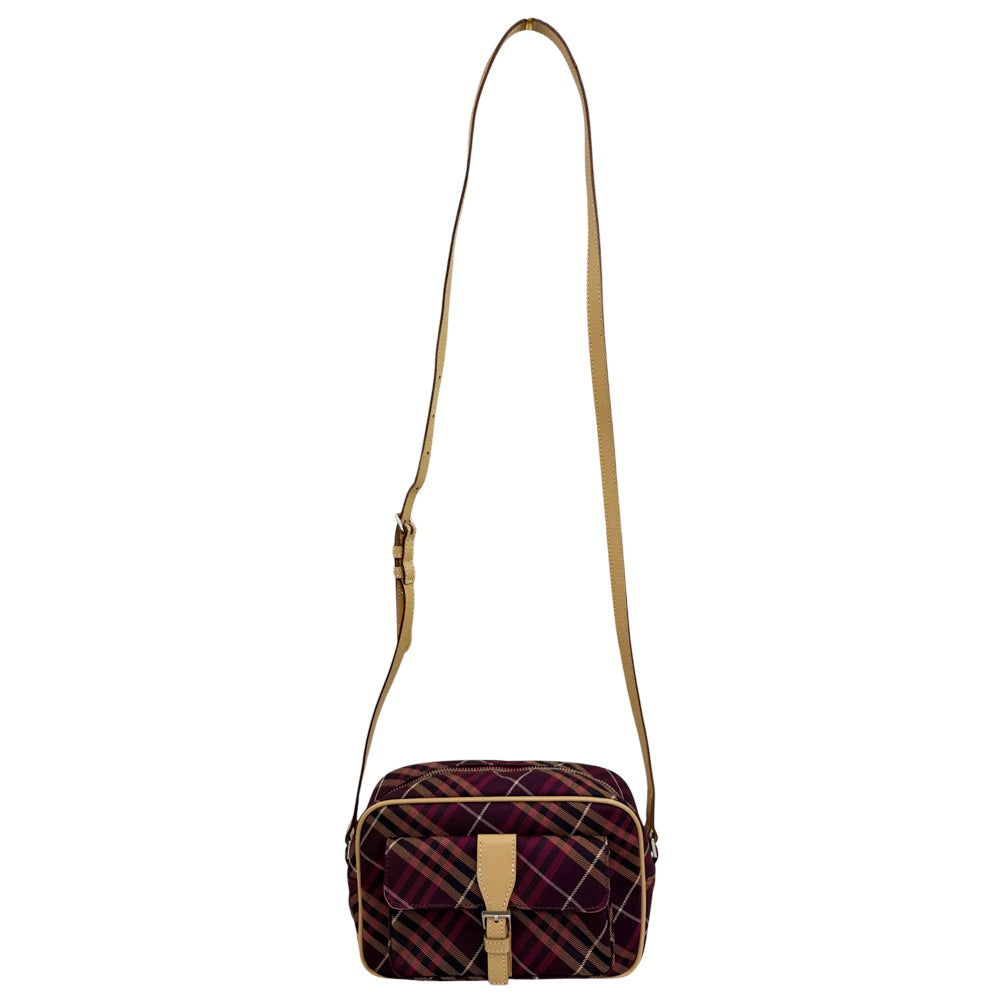 BURBERRY Blue Label Red Nova Check Shoulder Bag LHQ1983