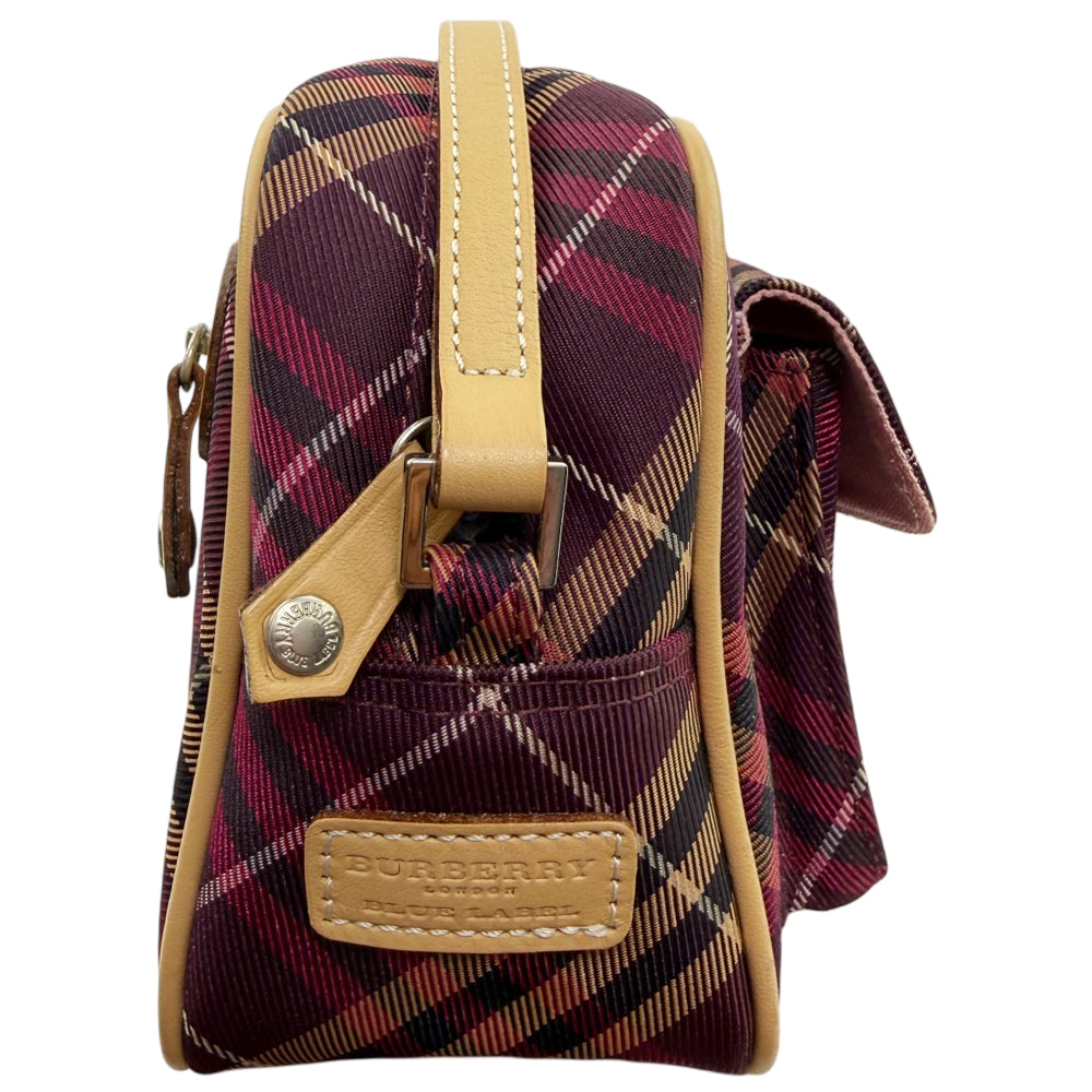 BURBERRY Blue Label Red Nova Check Shoulder Bag LHQ1983
