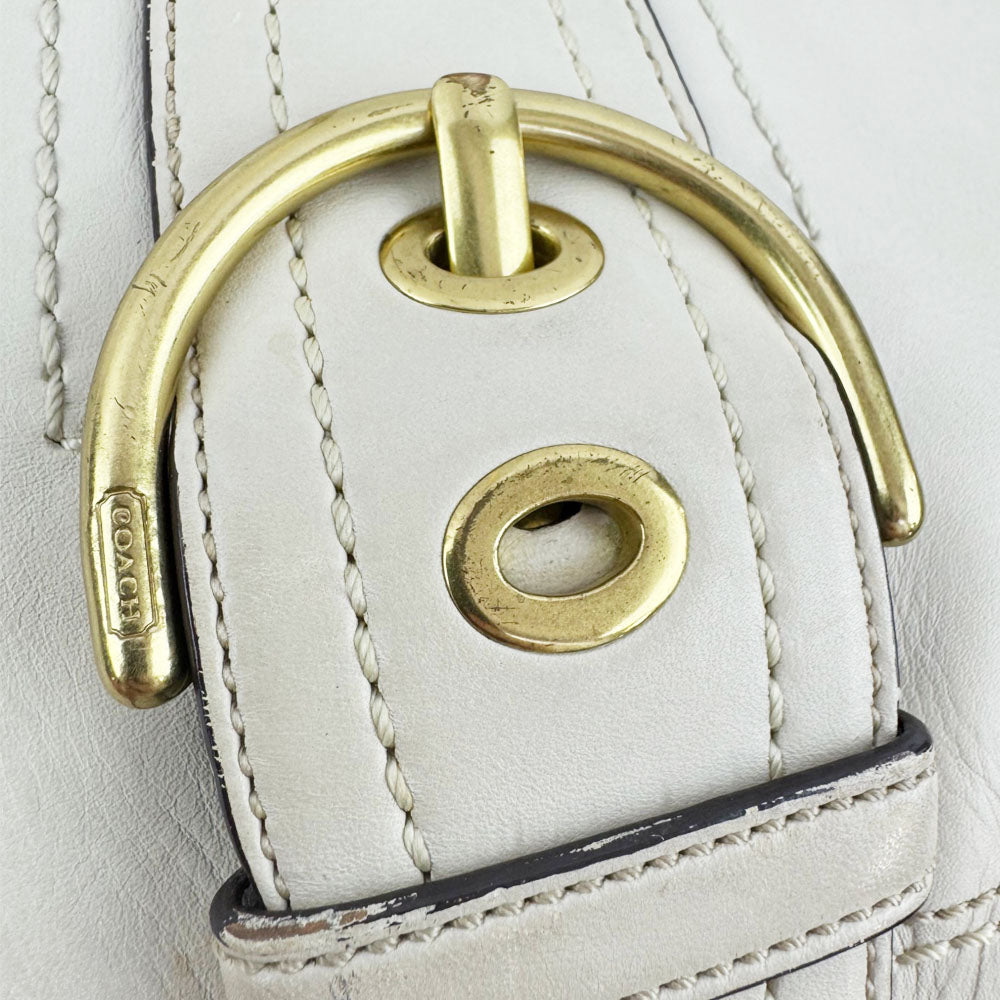 COACH Soho White Leather Shoulder Bag LHQ1987