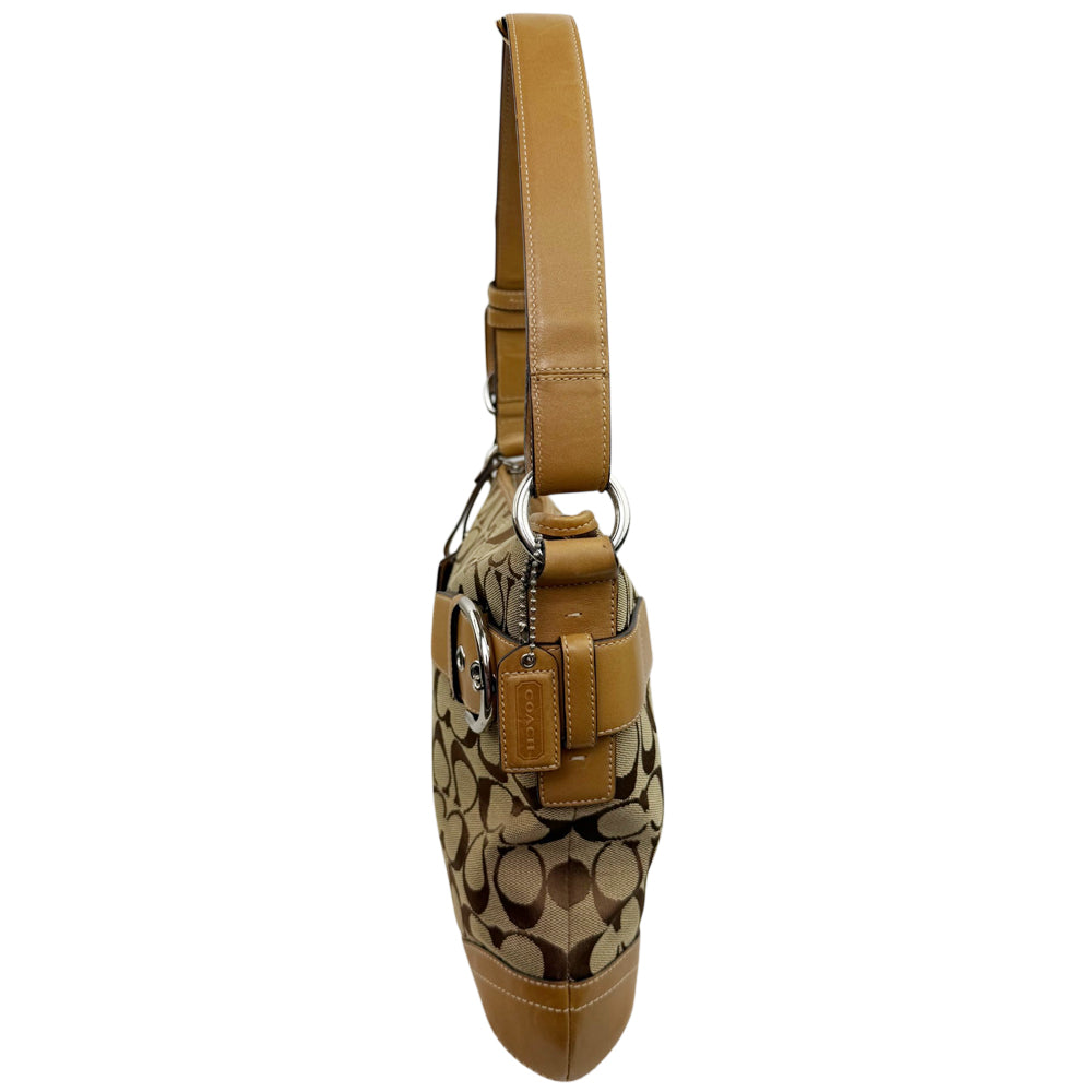 COACH Soho Brown Signature Canvas Shoulder Bag LHQ1989