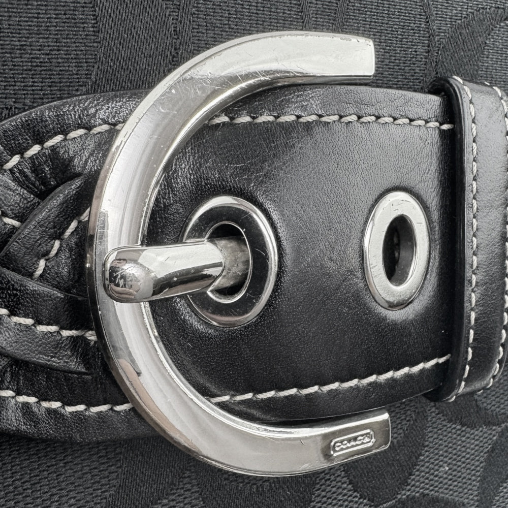 COACH Black Soho Signature Canvas and Leather Shoulder Bag LHQ1991