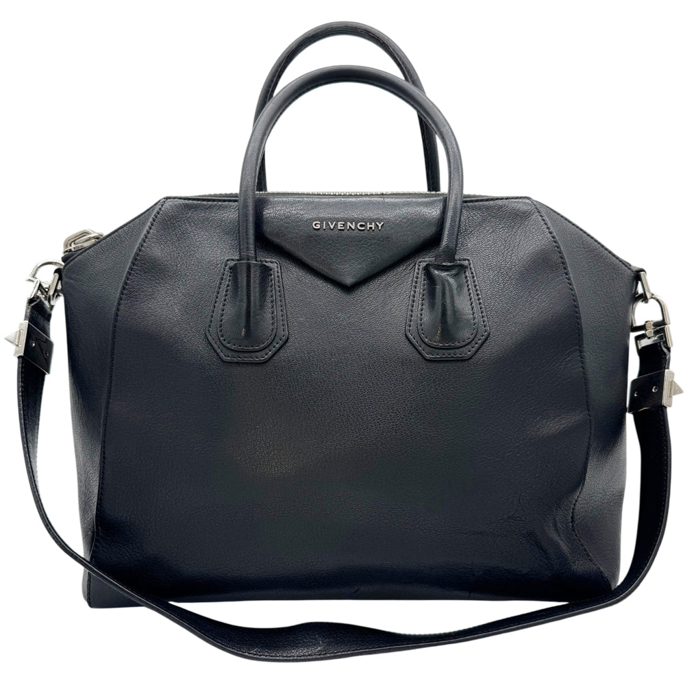 GIVENCHY Antigona Medium Black Leather Shoulder Bag LHQ1994