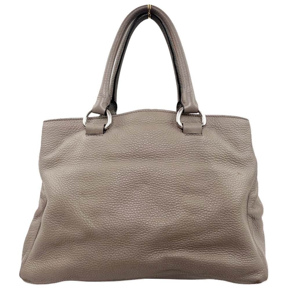 PRADA Vitello Diano Taupe Leather Handbag LHQ1996