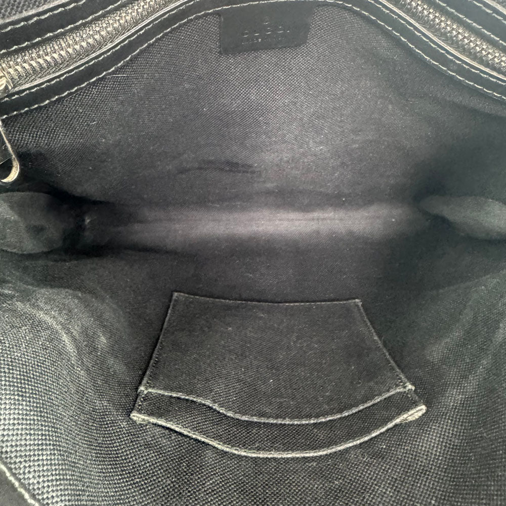 GUCCI Large GG Black Supreme Canvas Crossbody Shoulder Bag LHQ1997