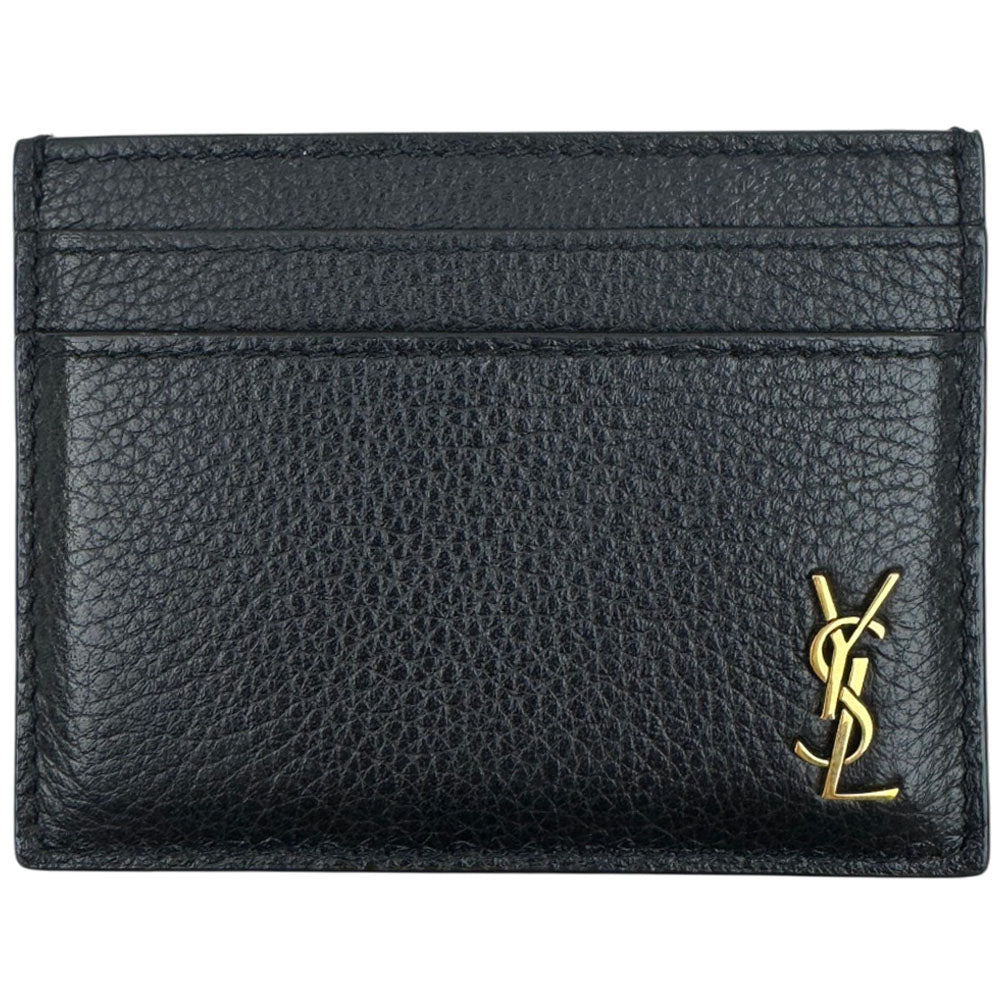 SAINT LAURENT Black Leather Card Holder LHQ1998