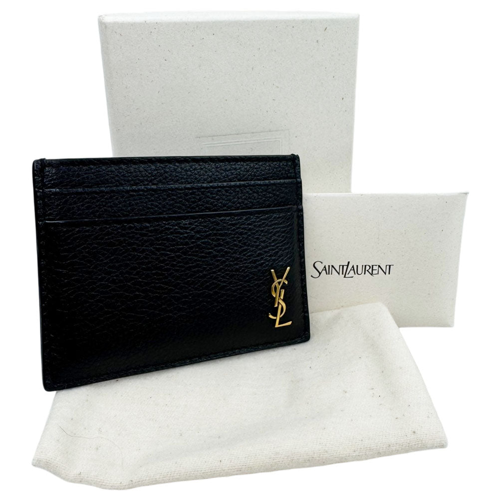 SAINT LAURENT Black Leather Card Holder LHQ1998