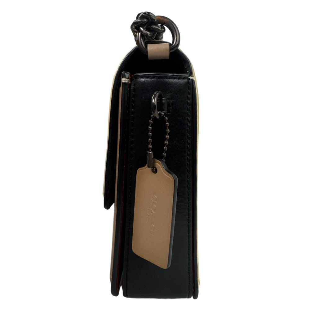 COACH Hutton Black Leather Shoulder Bag LHQ2012