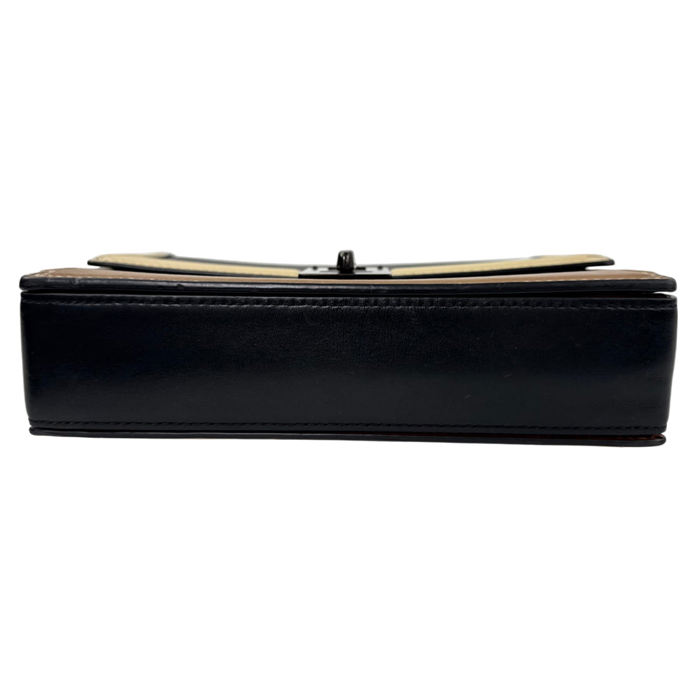 COACH Hutton Black Leather Shoulder Bag LHQ2012