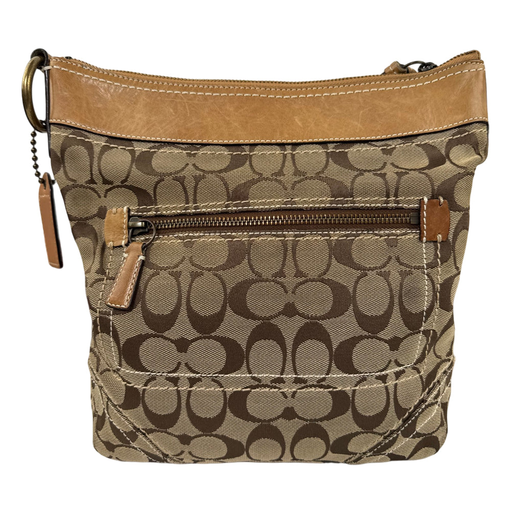 COACH Brown Signature Shoulder Hobo Bag LHQ2030