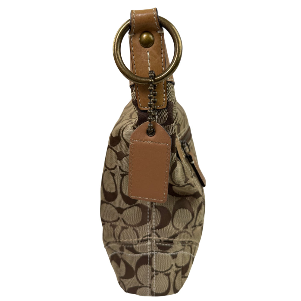 COACH Brown Signature Shoulder Hobo Bag LHQ2030