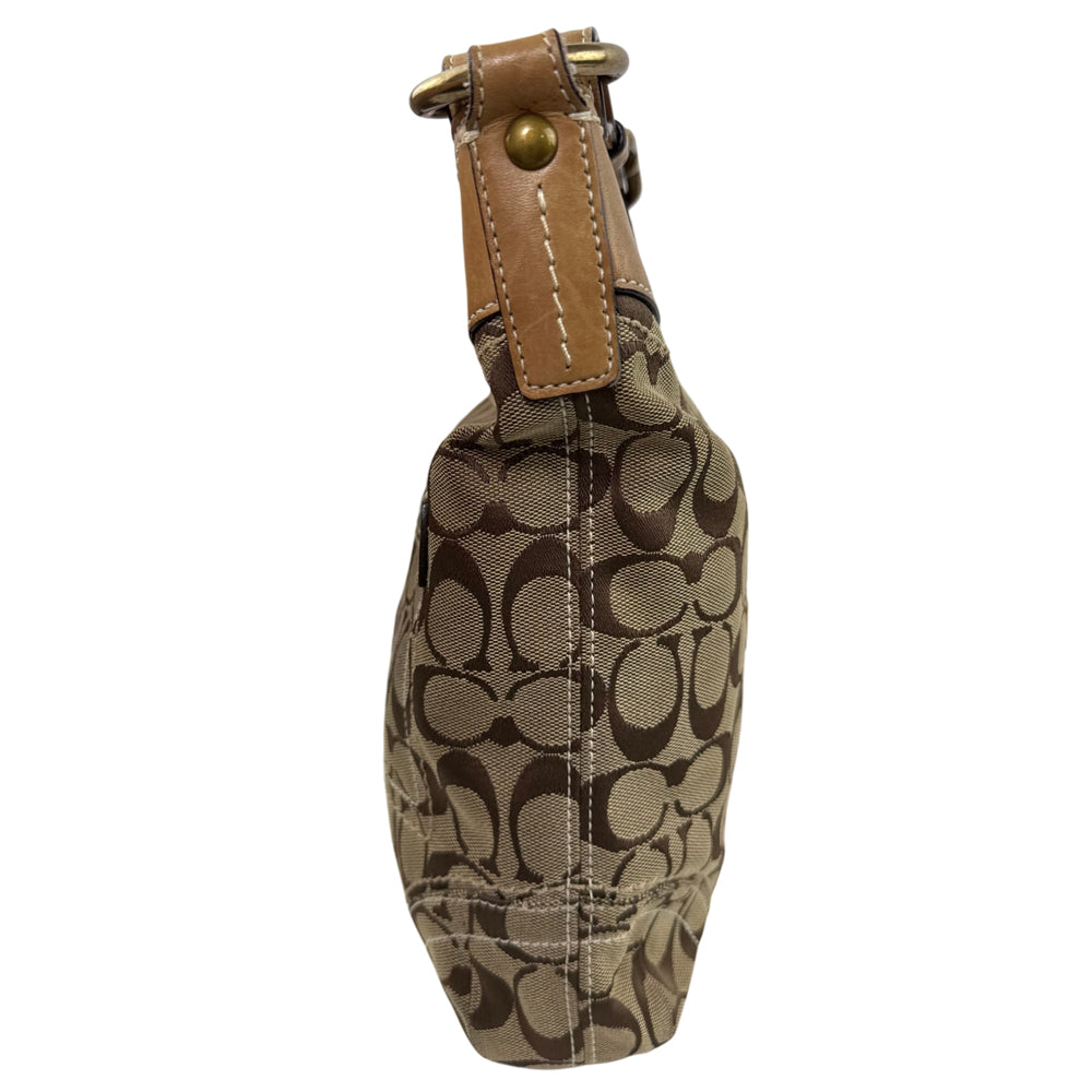 COACH Brown Signature Shoulder Hobo Bag LHQ2030