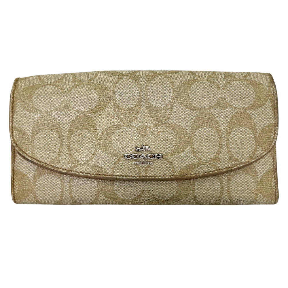 COACH Signature Cream Envelope Long Wallet LHQ2049