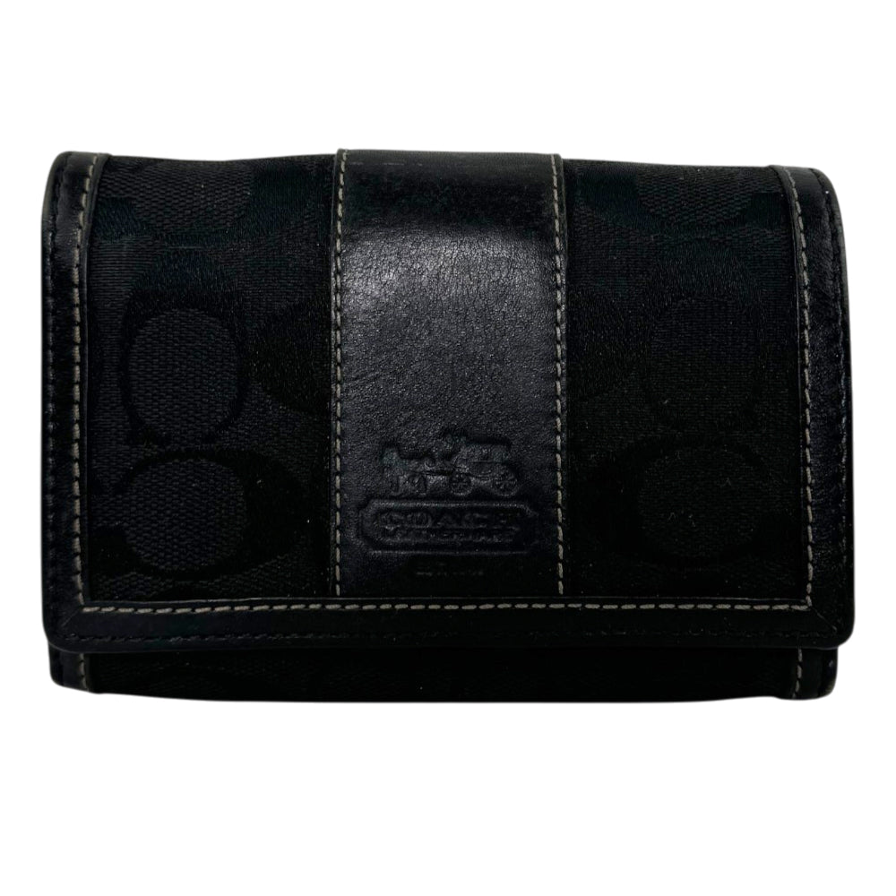COACH Signature Black Compact Wallet LHQ2051