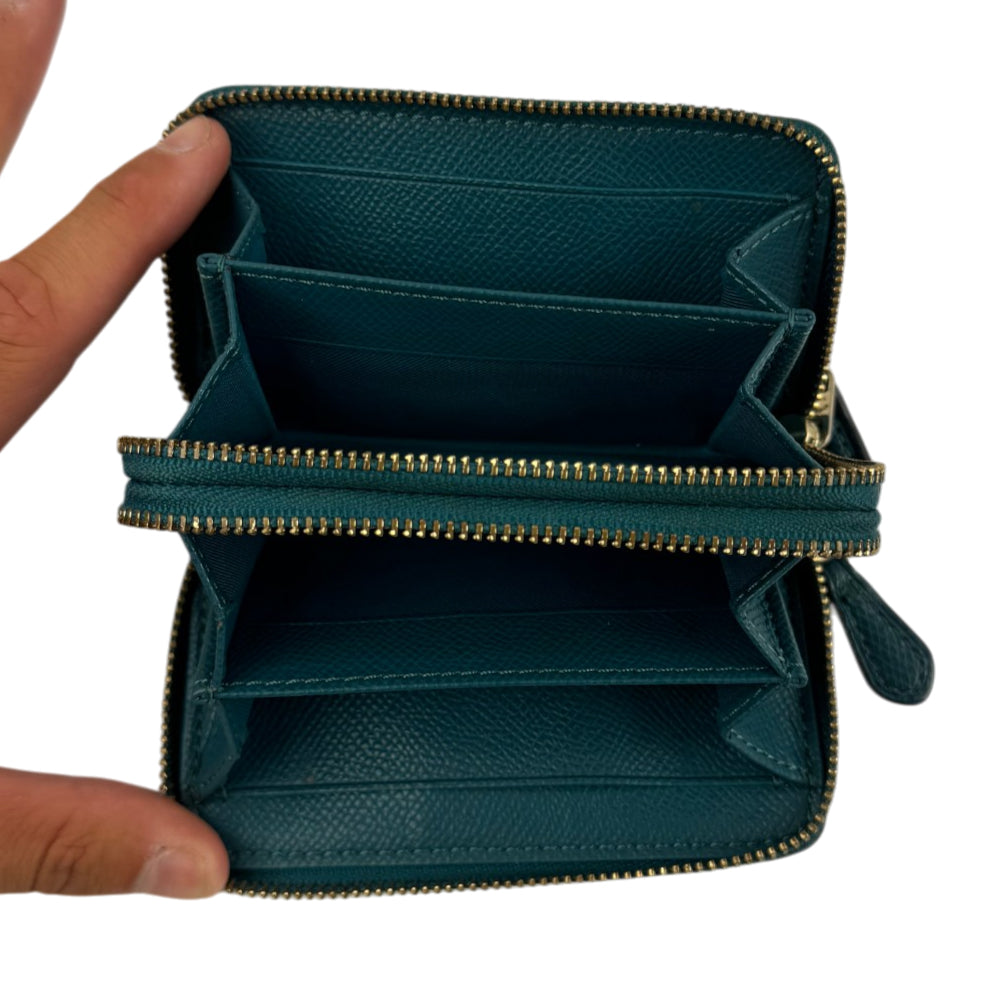 COACH Blue Compact Double Zip Purse LHQ2052
