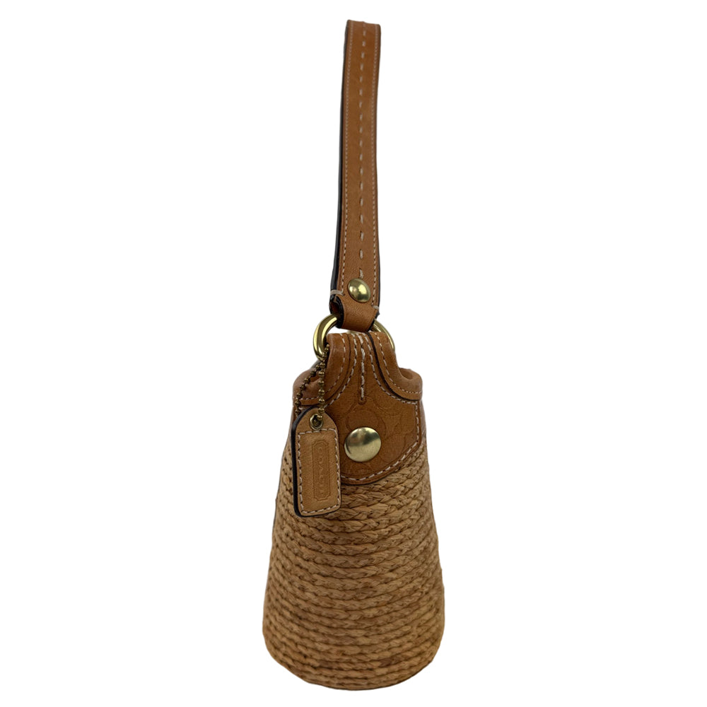 COACH Bleeker Street Straw Brown Tote Bag LHQ2054