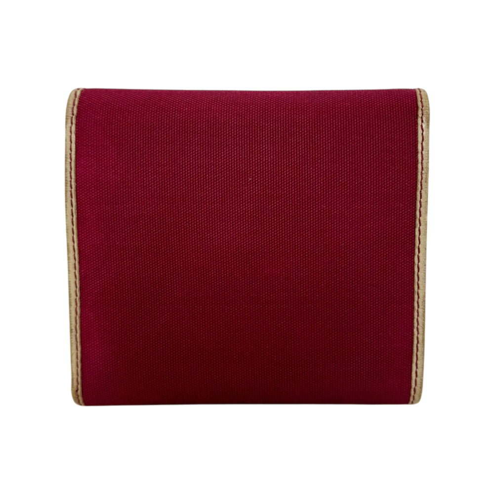GUCCI Red Logo Canvas Compact Wallet LHQ2057