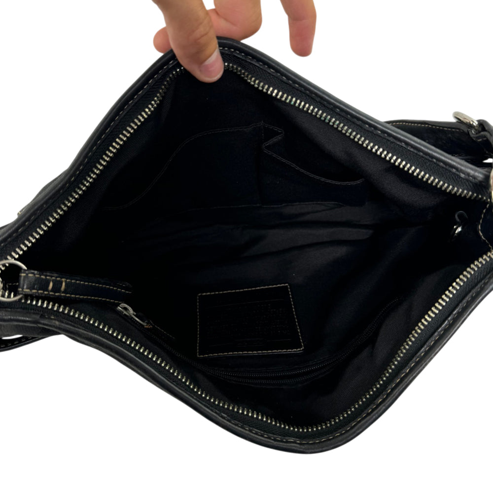 COACH Soho Buckle Black Signature Canvas Shoulder Bag LHQ2064