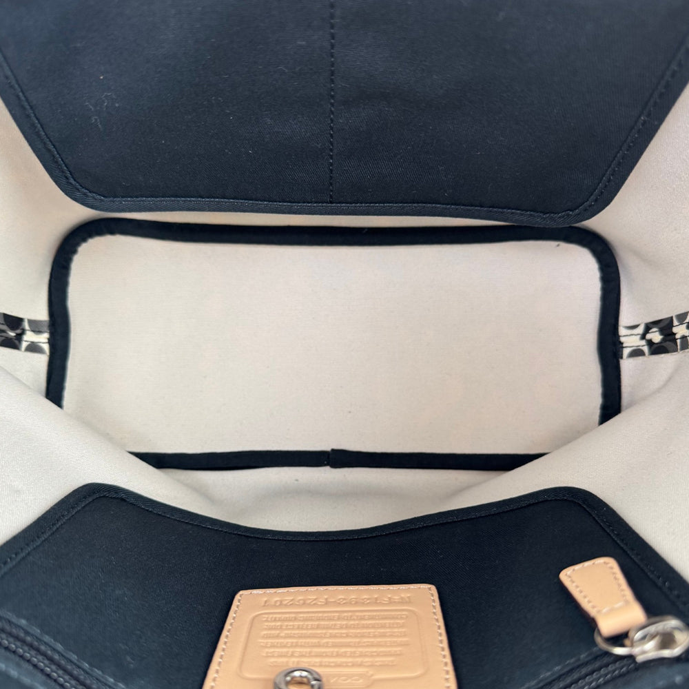 COACH Signature Park Metro Dream Black/White Tote Shoulder Bag LHQ2070