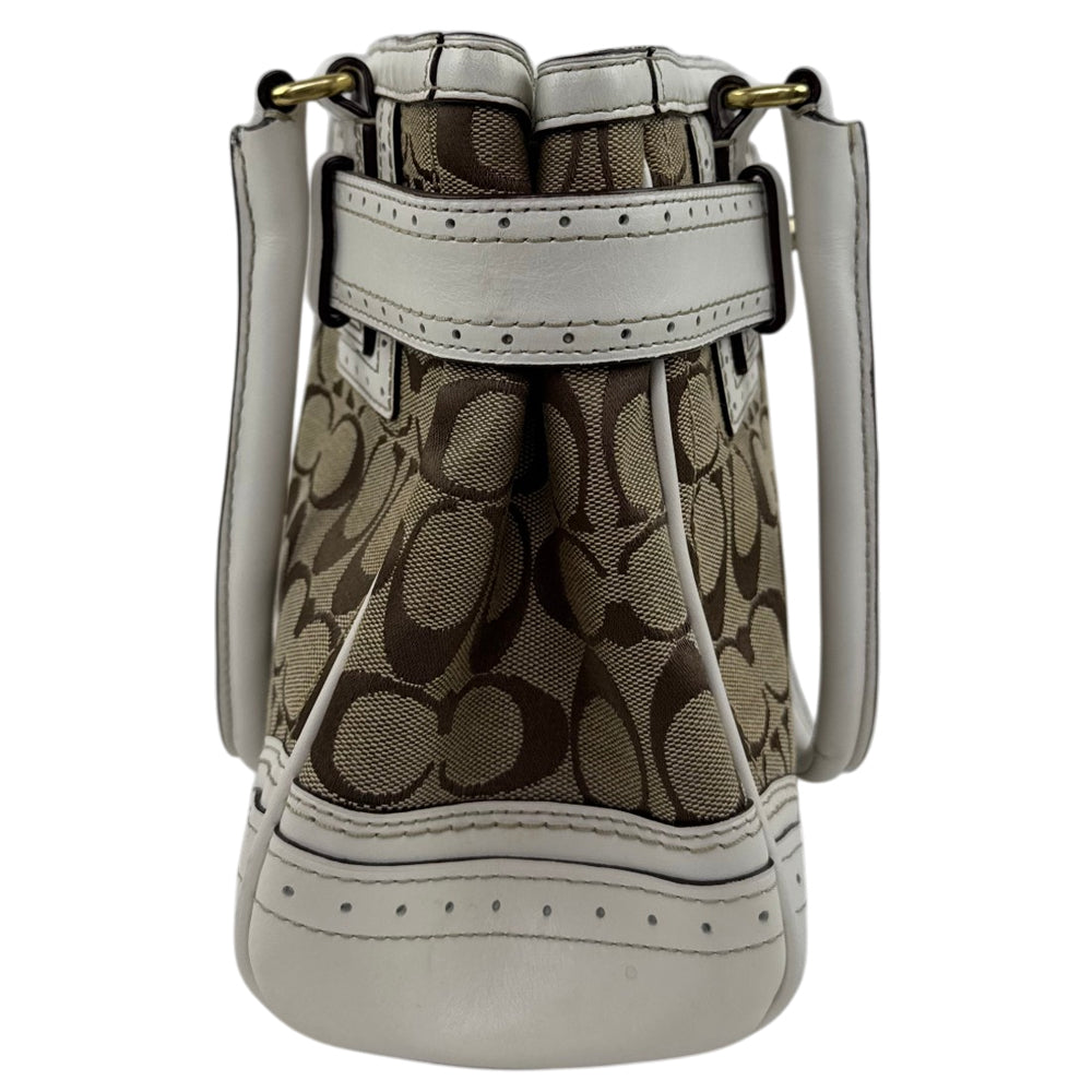 COACH Brown Hampton Signature Canvas and Leather Hand Bag LHQ2071