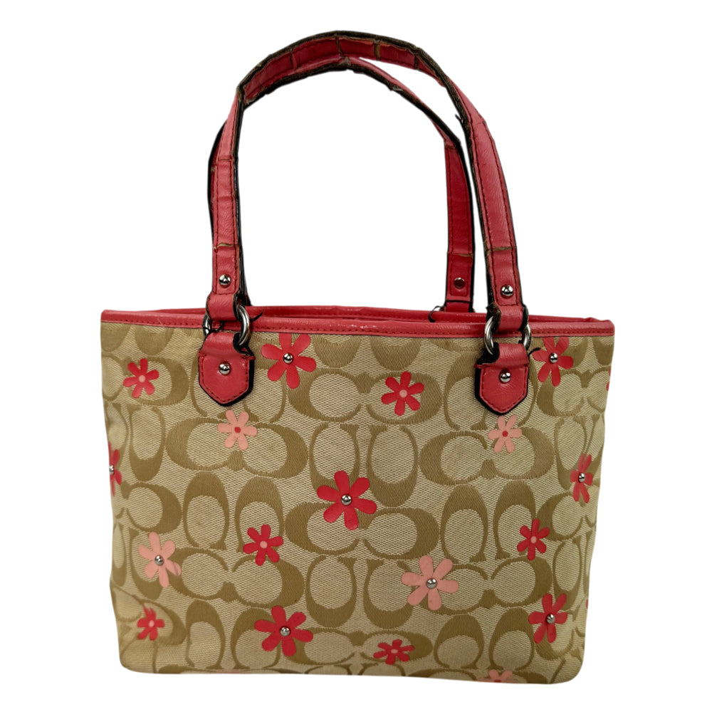 COACH Signature Brown Small Flower Tote Bag LHQ2075