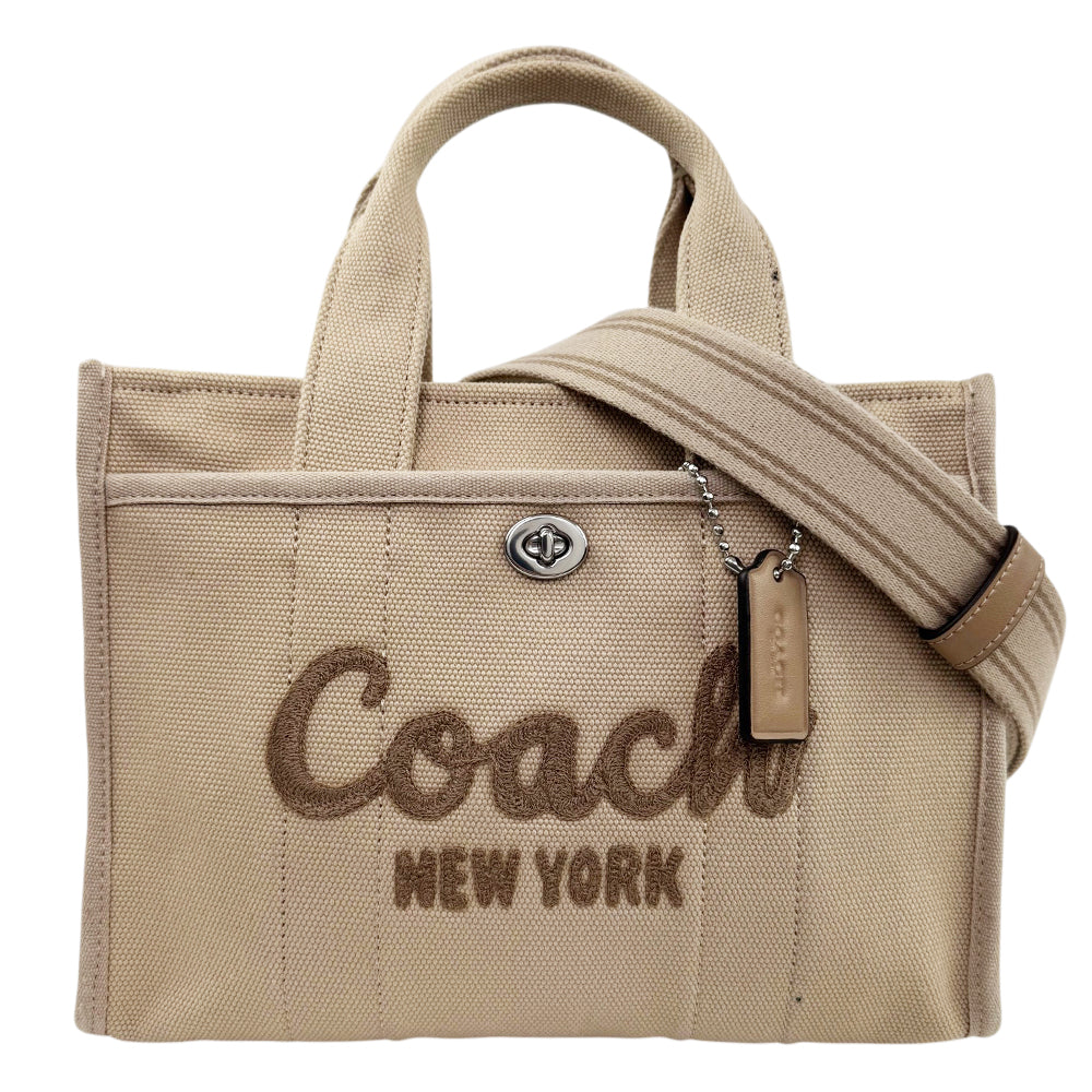 COACH Cargo 26 Beige Canvas Tote Shoulder Bag LHQ2083