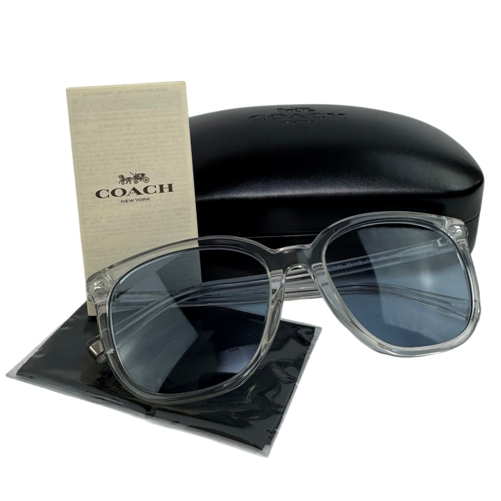 COACH Clear Frame Blue Lens Sunglasses LHQ2085