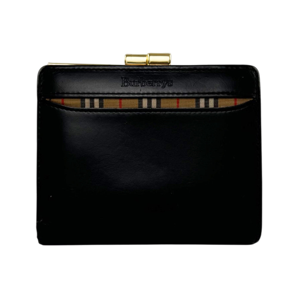 BURBERRY Black Leather Bi-Fold Wallet LHQ2117
