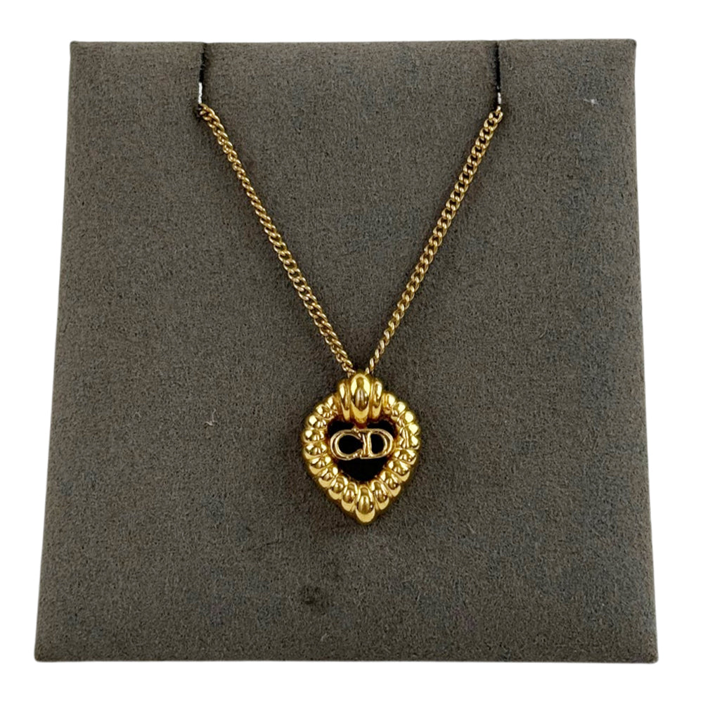 CHRISTIAN DIOR Gold CD Necklace LHQ2129