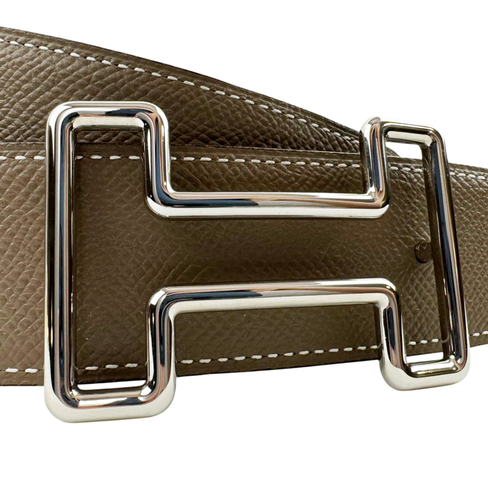 HERMES 'H' Reversible Brown/Taupe Belt Size 95cm LHQ2153