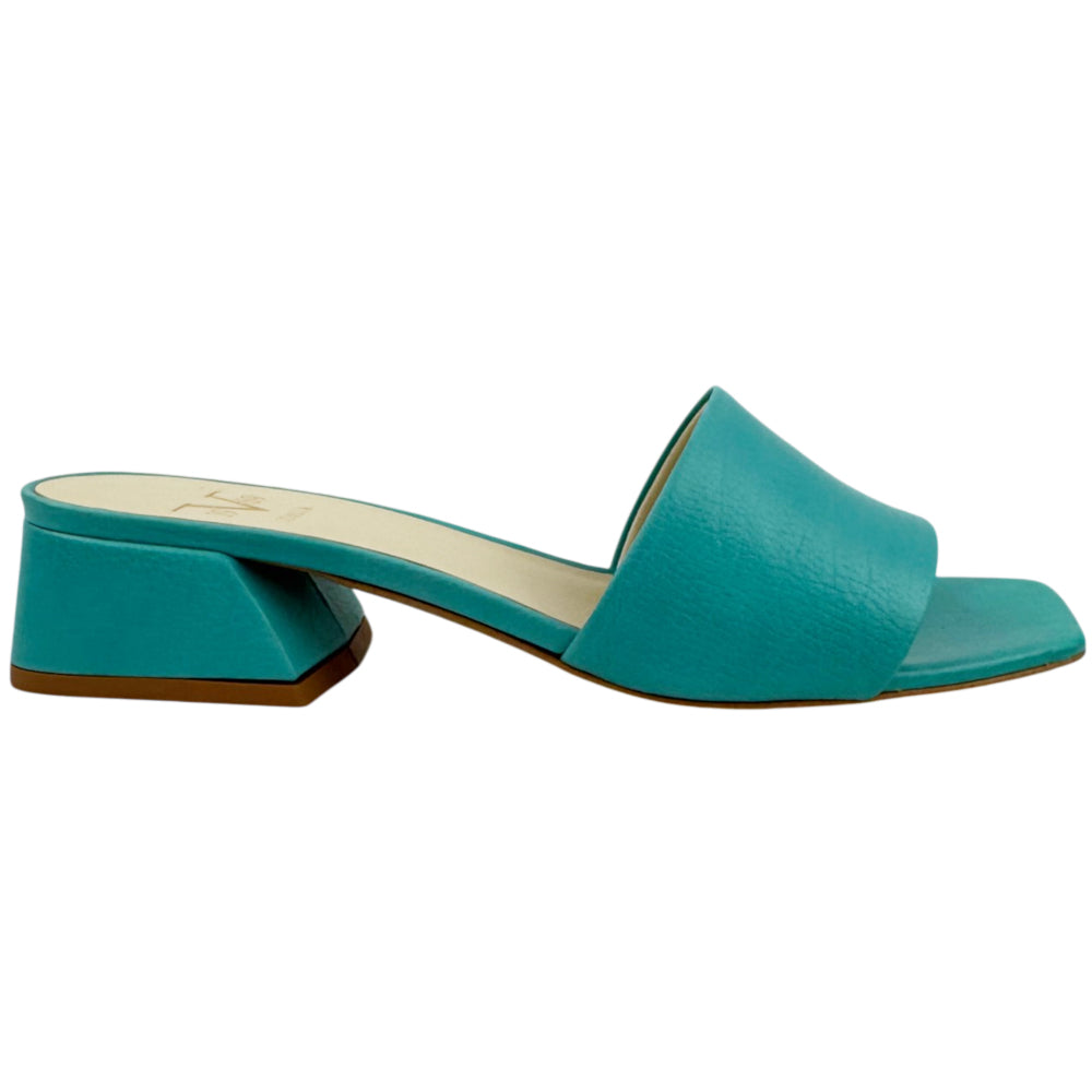 VERSACE 1969 Light Blue Leather Heel Sandals Size 6 UK LHQ2169