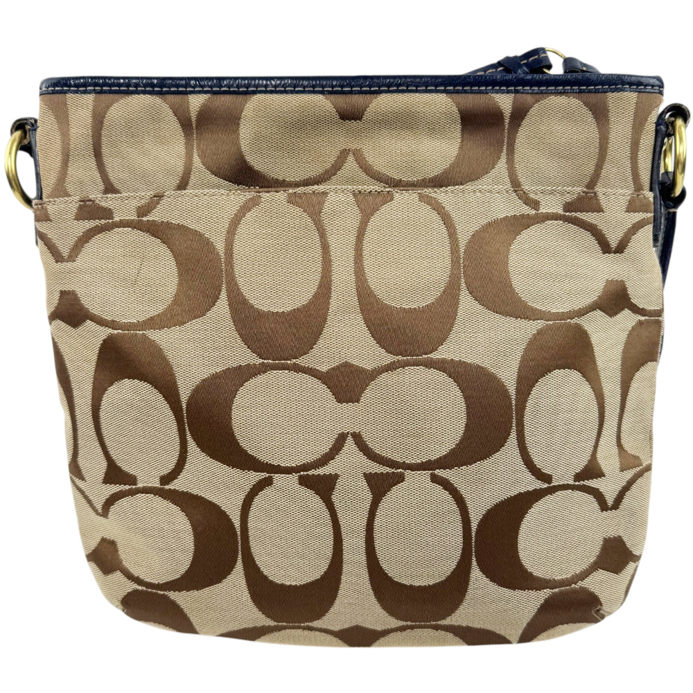 COACH Signature Canvas Brown/Blue Shoulder Bag LHQ2177