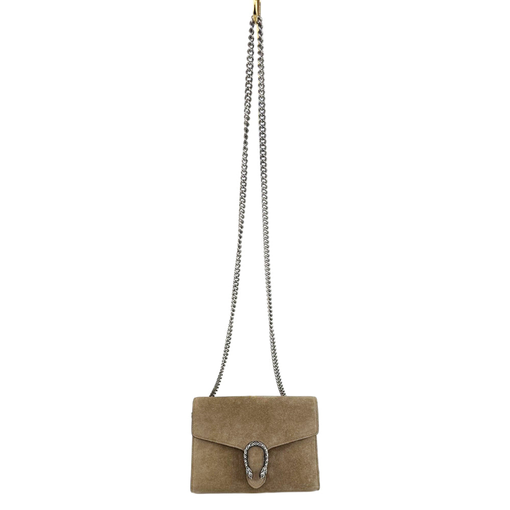 GUCCI Dionysus Brown Suede Shoulder Crossbody Bag LHQ2184