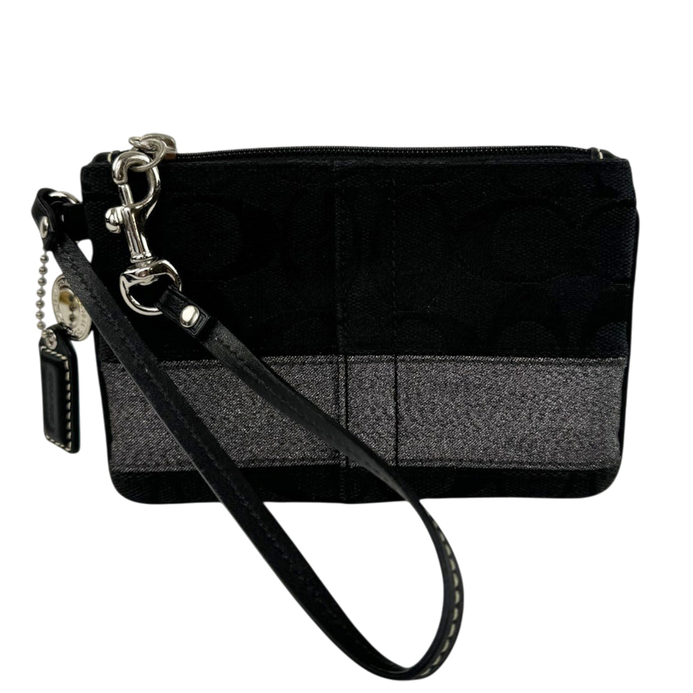 COACH Black Signature Canvas Clutch Wristlet LHQ1889