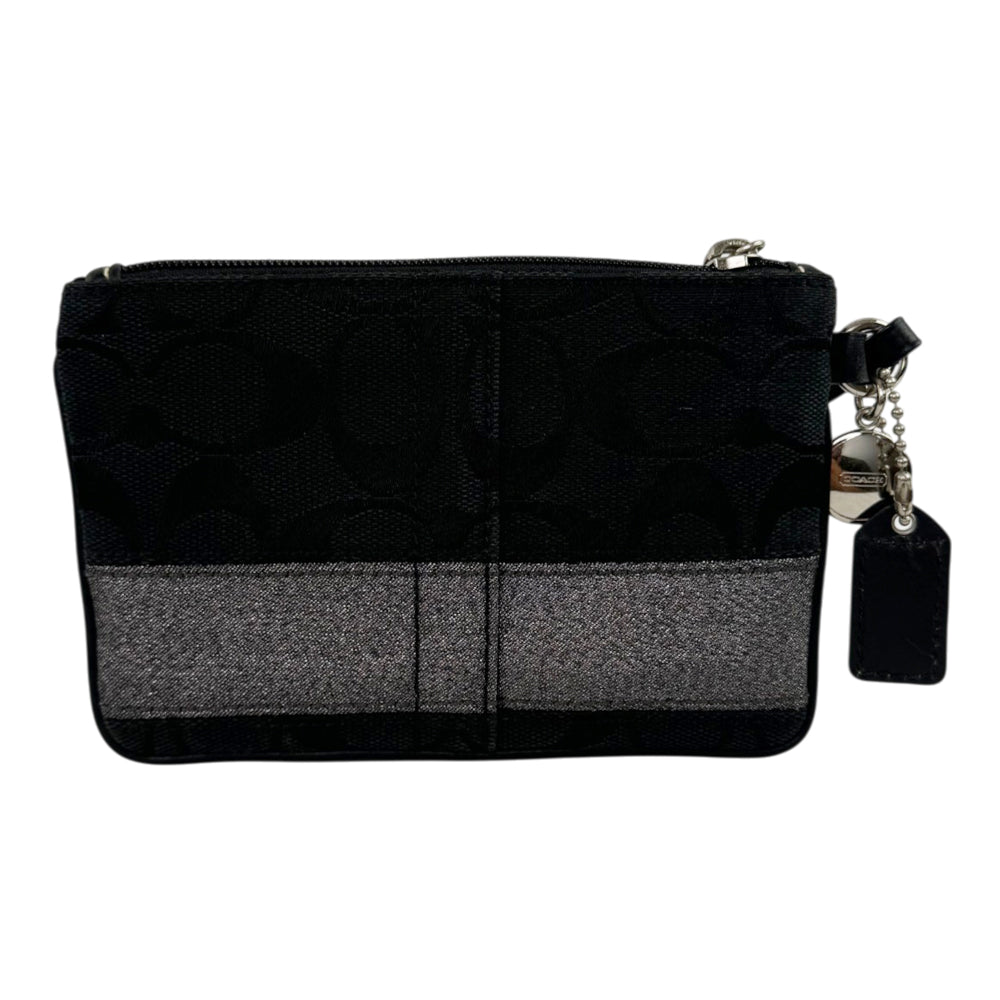 COACH Black Signature Canvas Clutch Wristlet LHQ1889