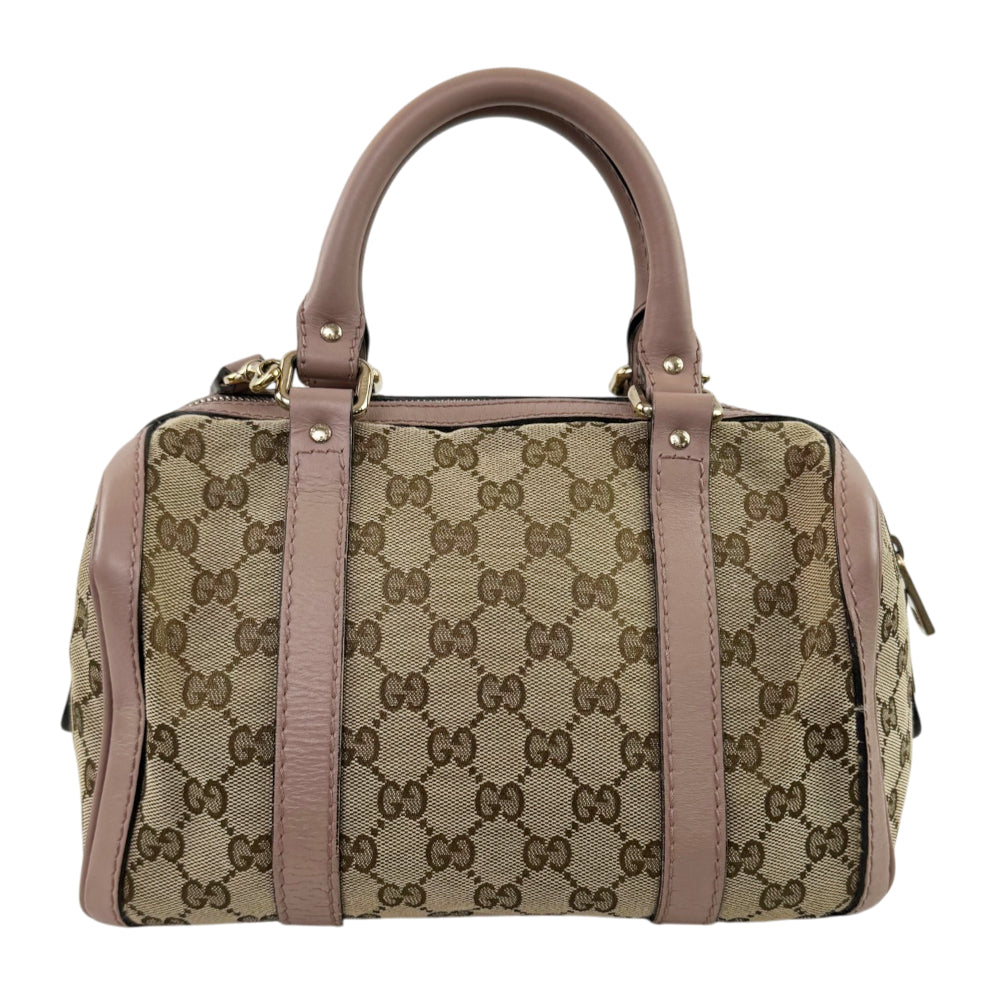 GUCCI Brown GG Canvas Boston Bag LHQ2194