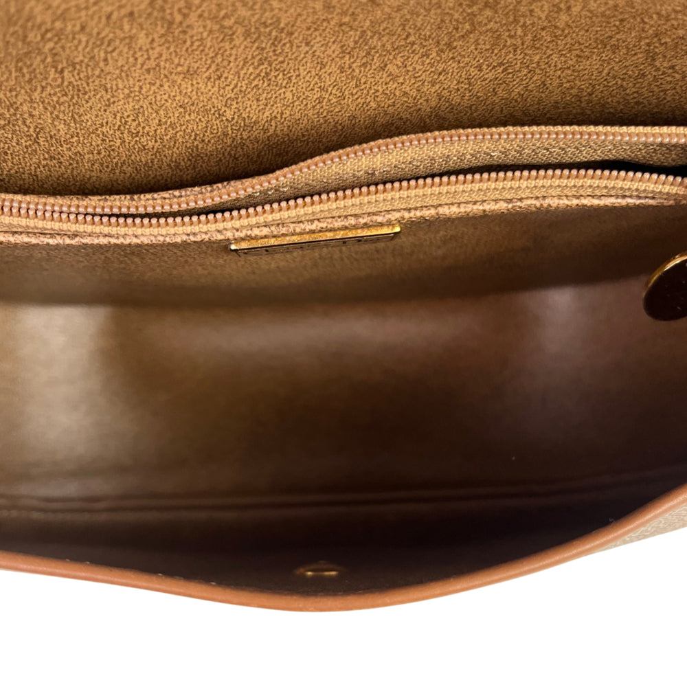 CHRISTIAN DIOR Brown Honeycomb Shoulder Bag LHQ2205