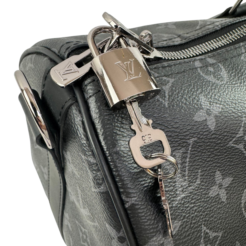 LOUIS VUITTON Monogram Eclipse Keepall 45 Bandouliere Duffel Bag LHQ2214