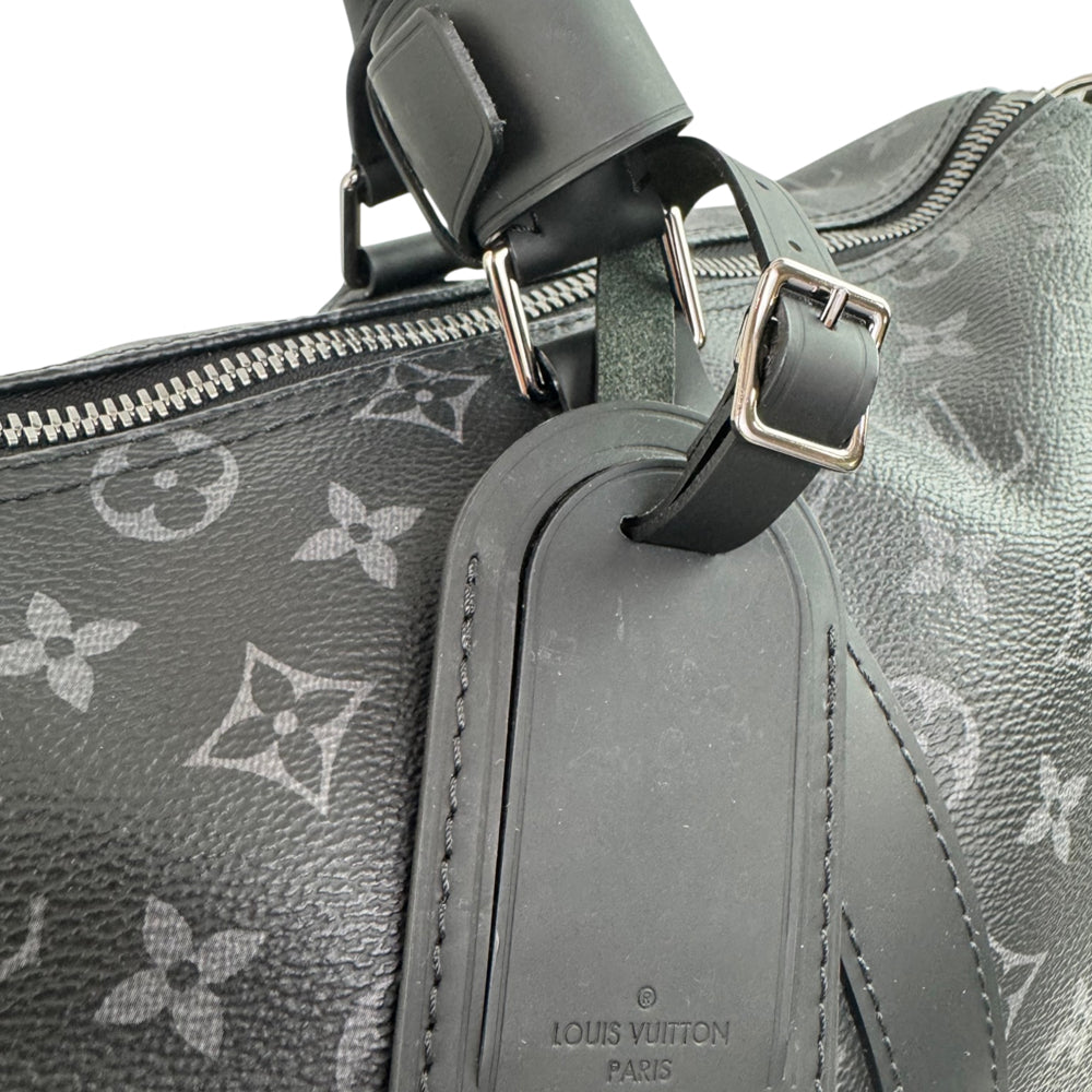 LOUIS VUITTON Monogram Eclipse Keepall 45 Bandouliere Duffel Bag LHQ2214