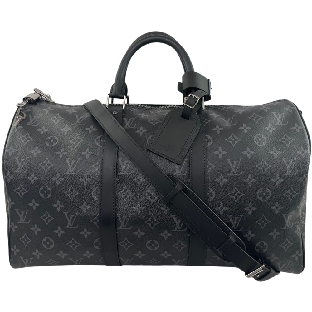 LOUIS VUITTON Monogram Eclipse Keepall 45 Bandouliere Duffel Bag LHQ2214