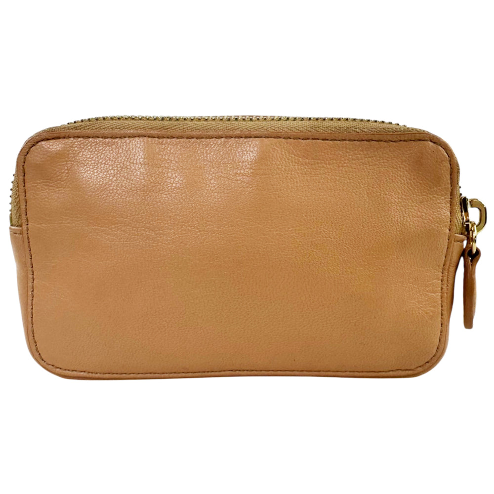 MULBERRY Nude Leather Bow Clutch Wristlet LHQ2217